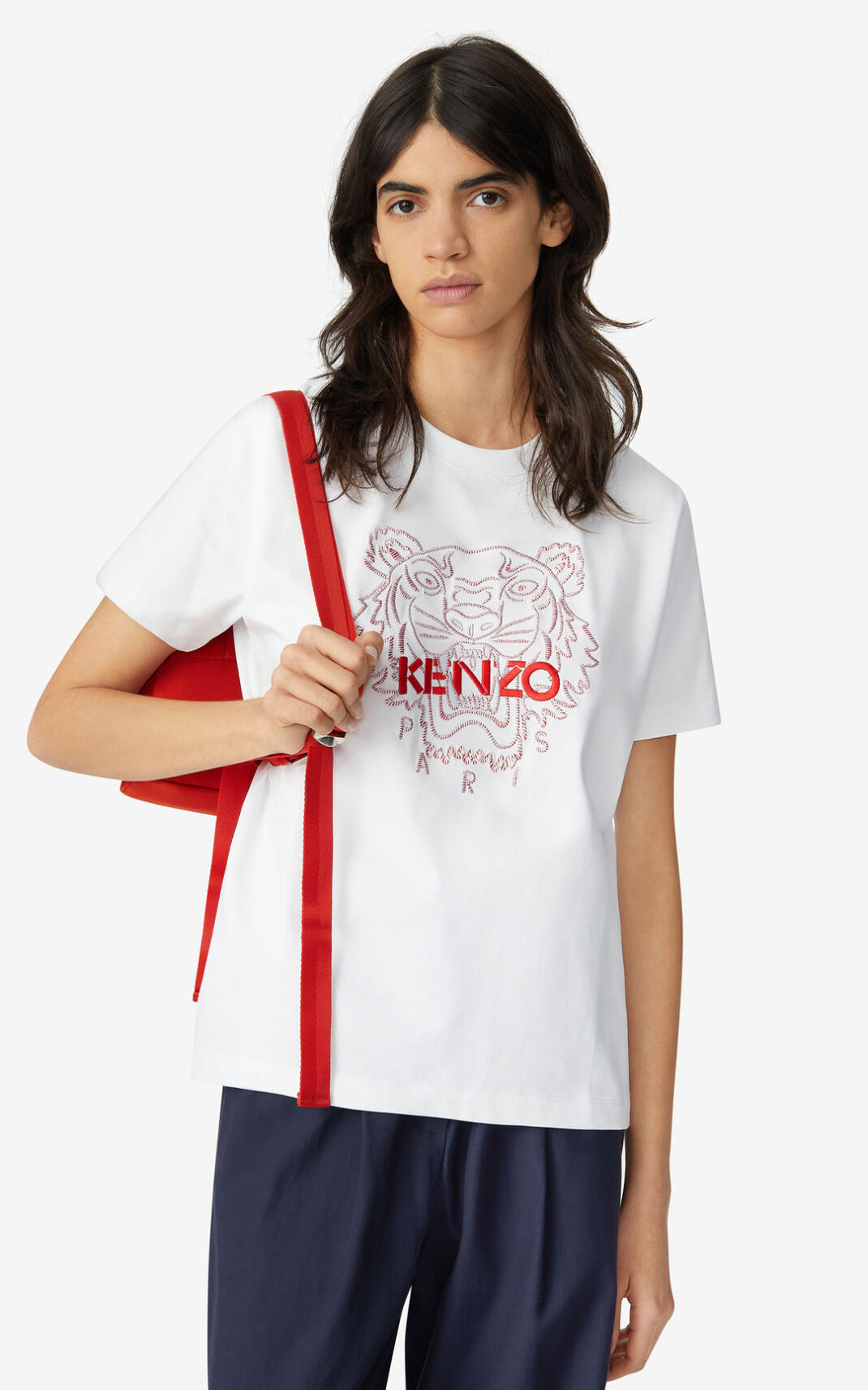 Kenzo 虎 loose fitting Tシャツ レディース 白 - TPXMBF302